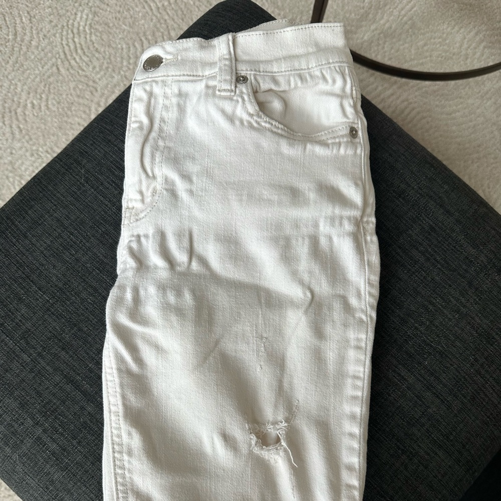 Free People cream cropped jeans